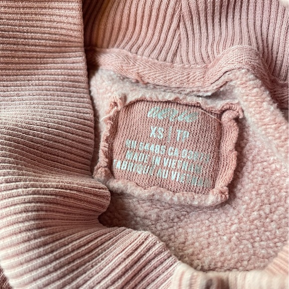 Aerie Mock Neck Light Pink Oversized Sweatshirt with Front Pockets Size XS - Picture 4 of 5